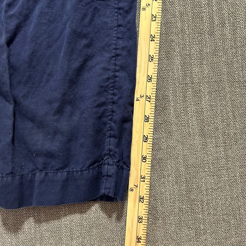 Polo Ralph Lauren Pants Mens 36x32 Navy Blue Linen Cotton Straight Fit Chinos